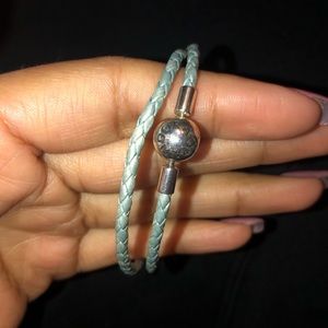 Ice Blue Pandora wrap bracelet 7.5 inches!